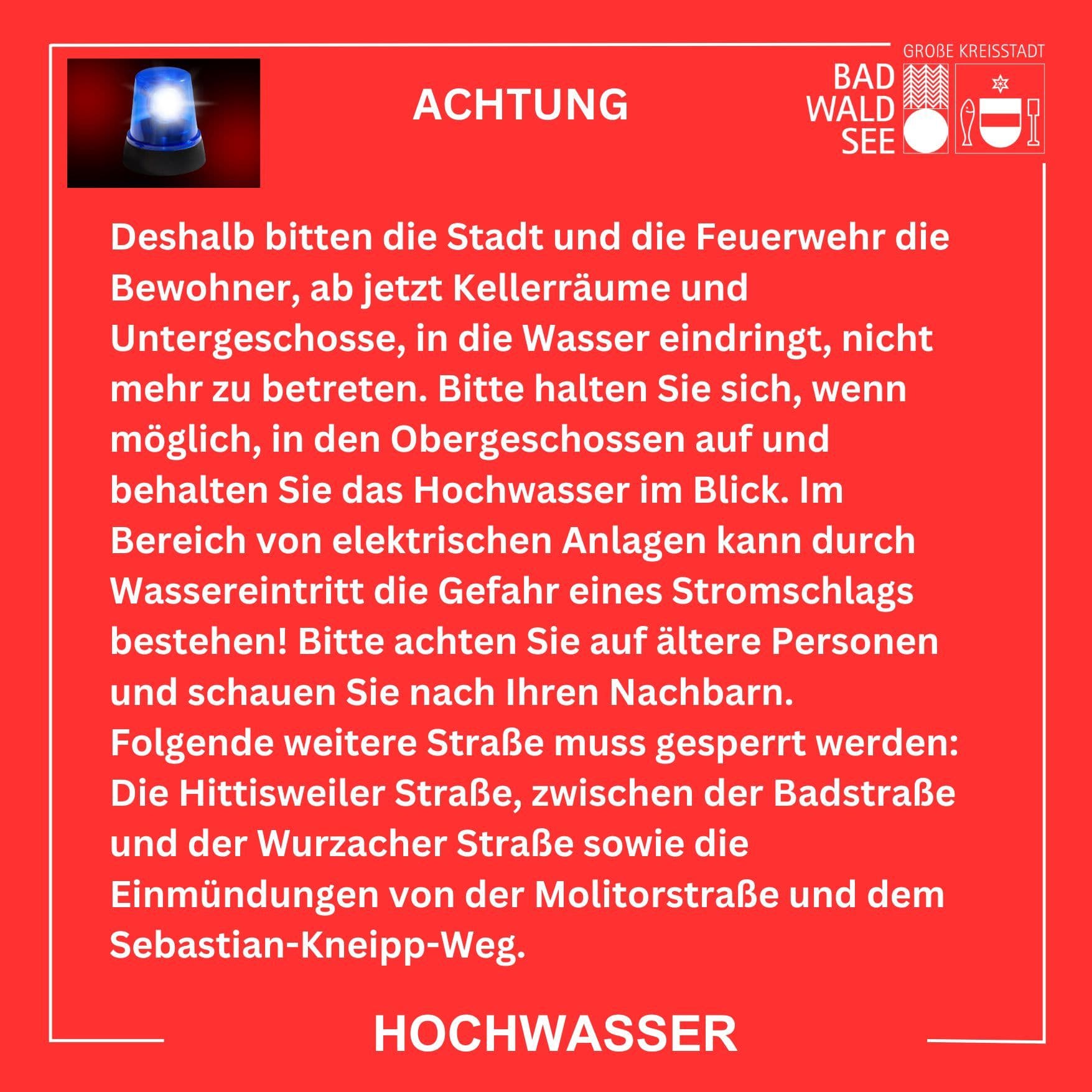 Hochwasseralarm in Bad Waldsee